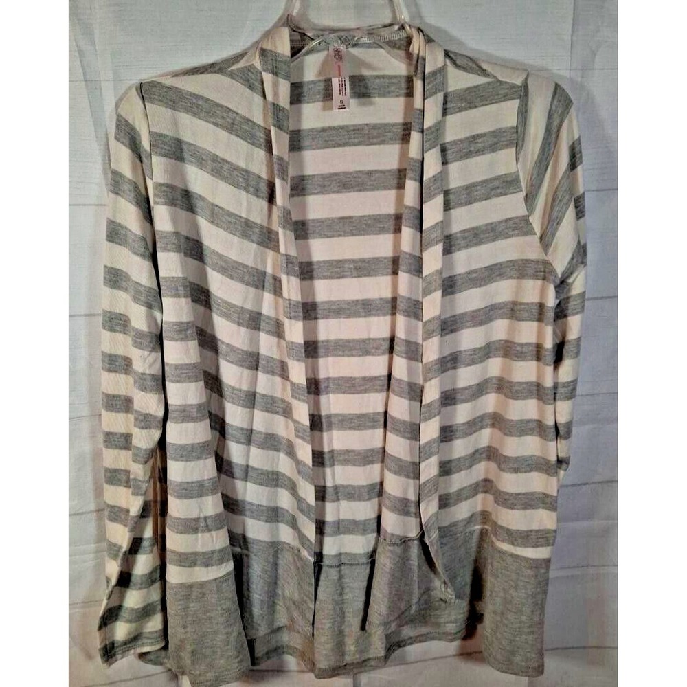 Gilligan & Omalley Grey Stripe Sleepwear Cardigan Size S